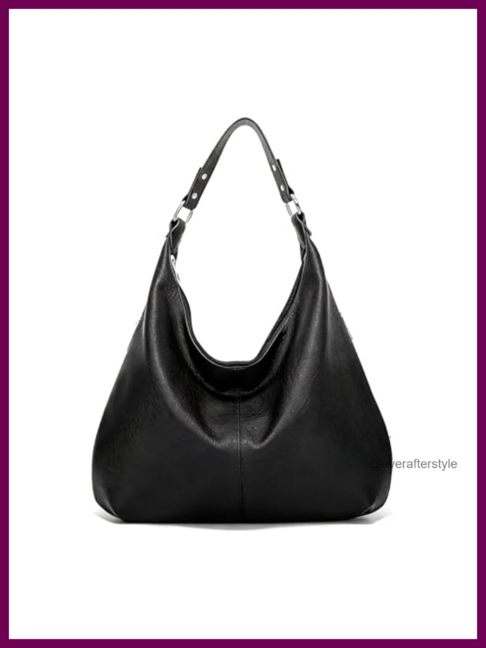 Soft PU Leather Hobo Bag Slouchy Shoulder Purse with Zipper